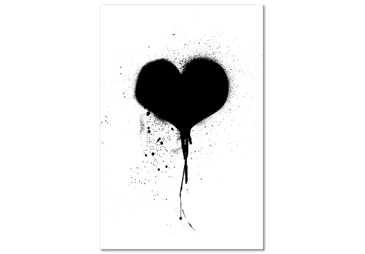 Canvas Print Contrast of Emotions (1-part) - Heartbeat in Black and White Shades 115086