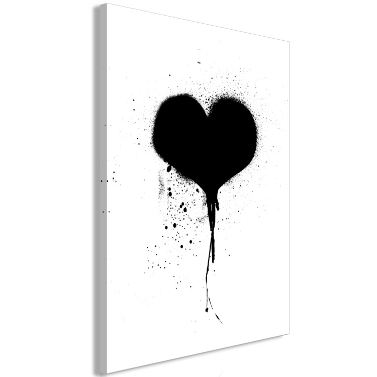 Canvas Print Contrast of Emotions (1-part) - Heartbeat in Black and White Shades 115086 additionalImage 2