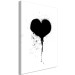 Canvas Print Contrast of Emotions (1-part) - Heartbeat in Black and White Shades 115086 additionalThumb 2