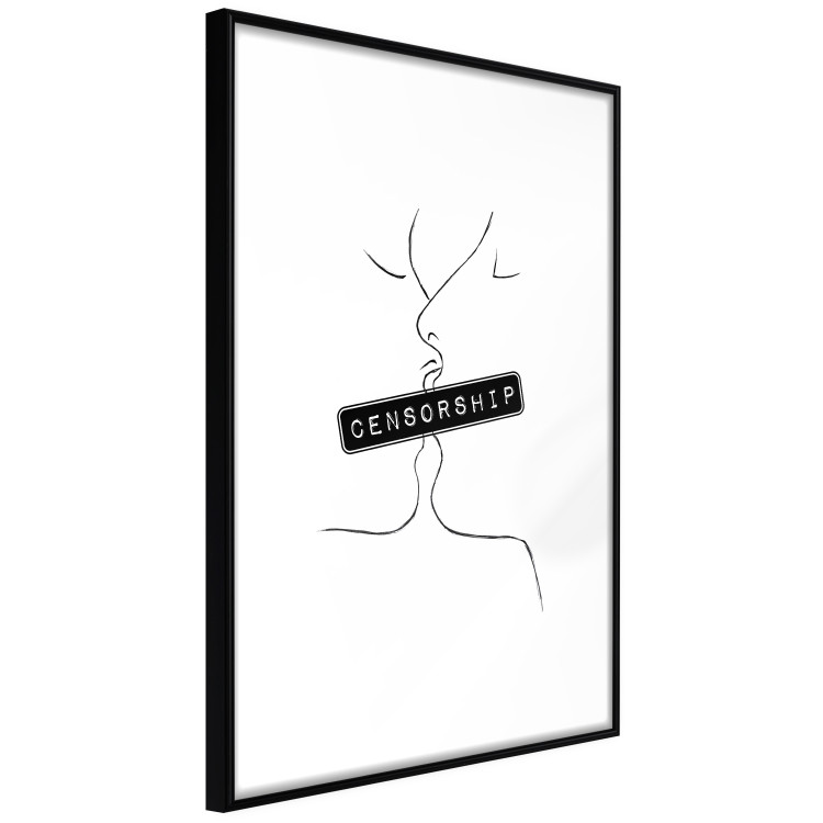 Poster Censorship - black and white simple composition with a kissing couple 116786 additionalImage 11