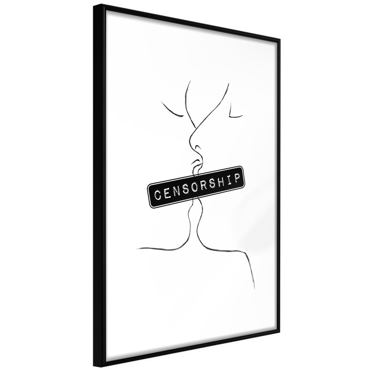 Poster Censorship - black and white simple composition with a kissing couple 116786 additionalImage 10