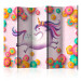 Room Separator Flexible Unicorn II - whimsical unicorn with a colorful background and flowers 117386