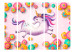 Room Separator Flexible Unicorn II - whimsical unicorn with a colorful background and flowers 117386 additionalThumb 3