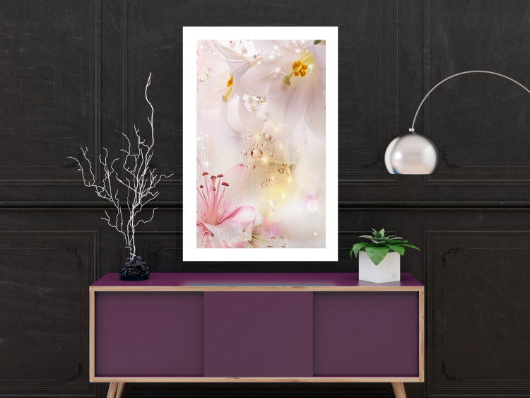 Wall Poster Lilac Paradise - colorful composition with floral motif and water droplets 117886 additionalImage 4