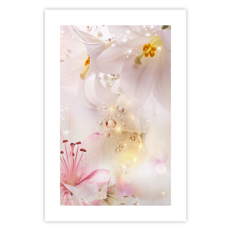 Wall Poster Lilac Paradise - colorful composition with floral motif and water droplets 117886 additionalImage 24