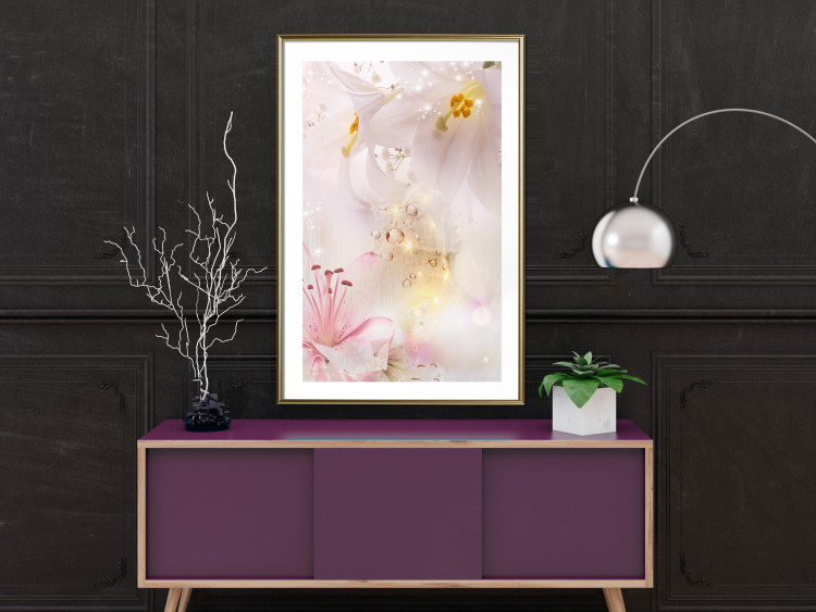 Wall Poster Lilac Paradise - colorful composition with floral motif and water droplets 117886 additionalImage 22