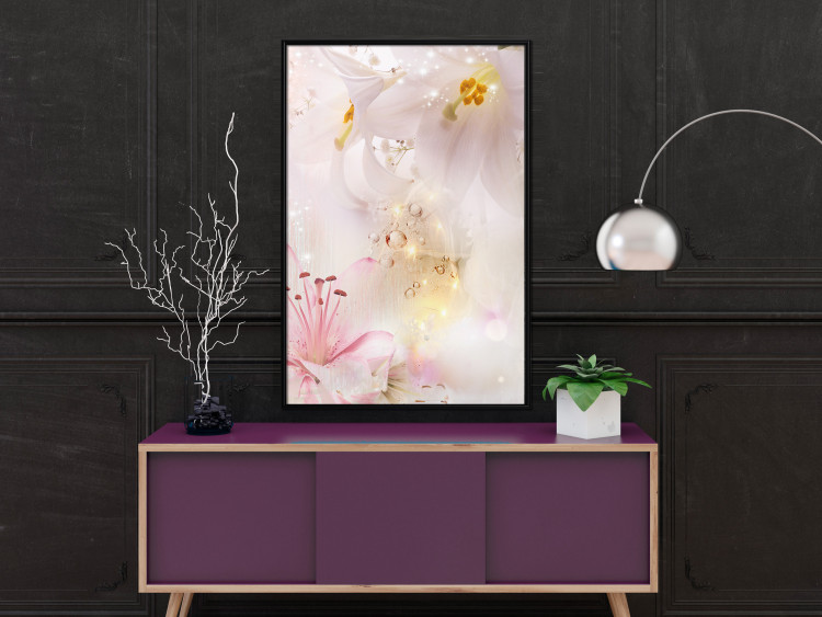 Wall Poster Lilac Paradise - colorful composition with floral motif and water droplets 117886 additionalImage 4