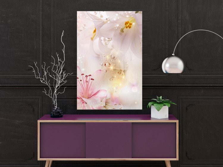 Wall Poster Lilac Paradise - colorful composition with floral motif and water droplets 117886 additionalImage 20