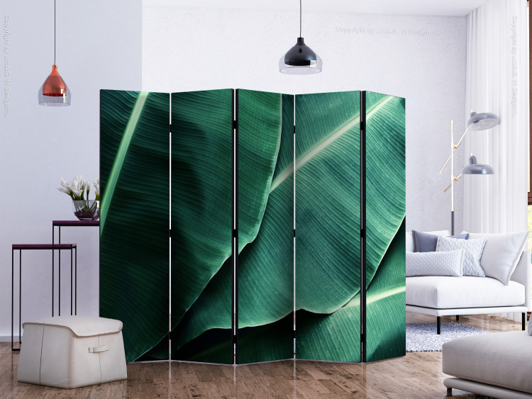 Room Divider Screen Banana Leaves II - texture of green leaves with distinct details 118386 additionalImage 2