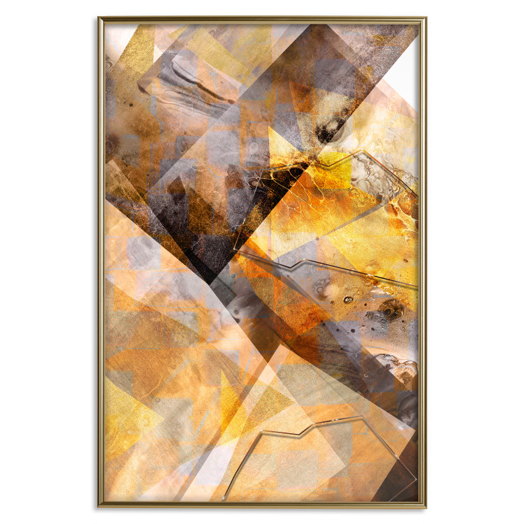 Poster Intensity - industrial geometric abstraction in yellow tones 118986 additionalImage 20