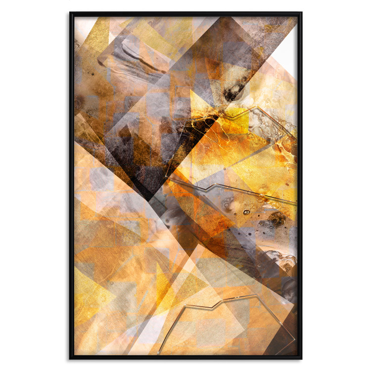 Poster Intensity - industrial geometric abstraction in yellow tones 118986 additionalImage 24