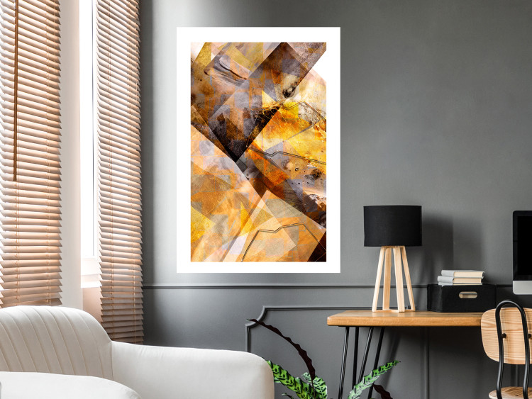 Poster Intensity - industrial geometric abstraction in yellow tones 118986 additionalImage 5