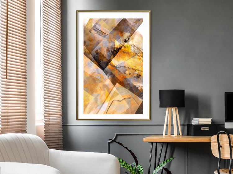 Poster Intensity - industrial geometric abstraction in yellow tones 118986 additionalImage 15