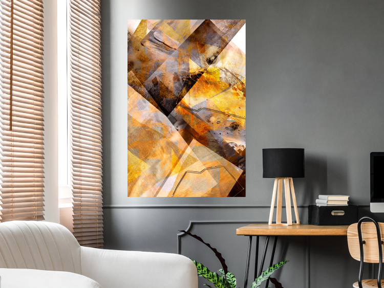 Poster Intensity - industrial geometric abstraction in yellow tones 118986 additionalImage 23