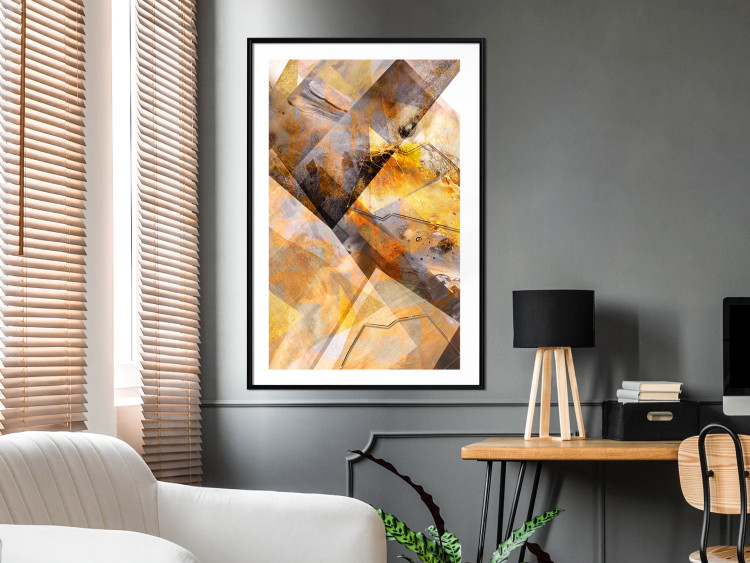 Poster Intensity - industrial geometric abstraction in yellow tones 118986 additionalImage 7