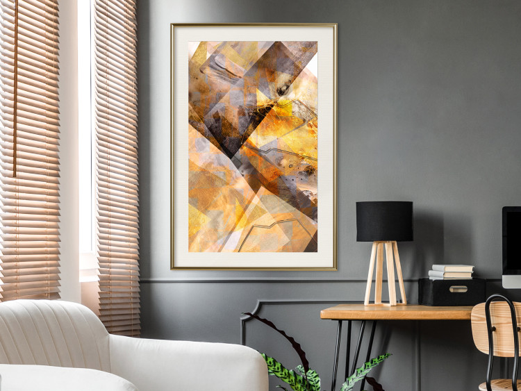 Poster Intensity - industrial geometric abstraction in yellow tones 118986 additionalImage 21