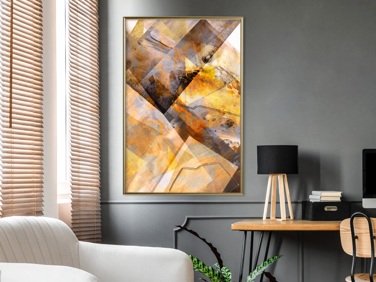Poster Intensity - industrial geometric abstraction in yellow tones 118986 additionalImage 6
