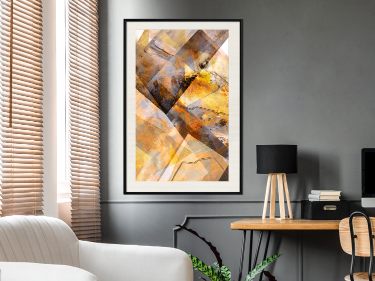 Poster Intensity - industrial geometric abstraction in yellow tones 118986 additionalImage 22