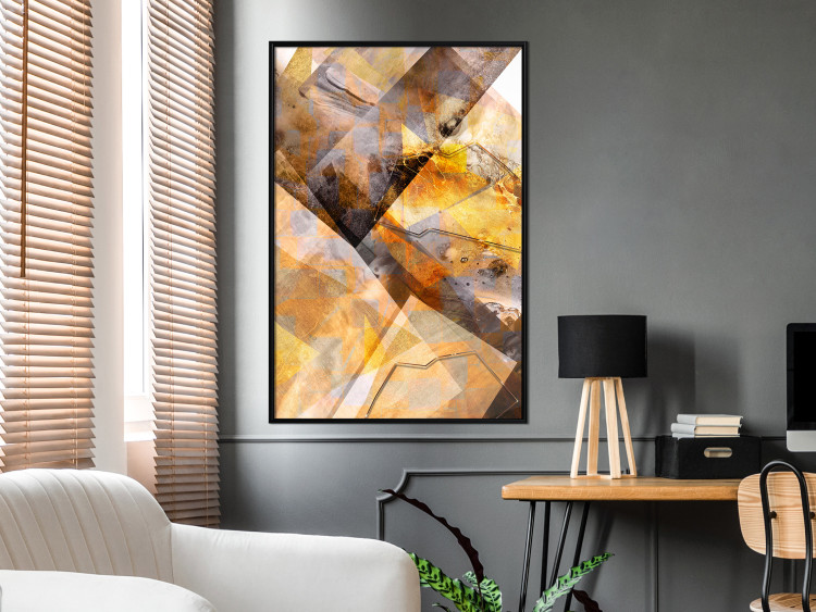 Poster Intensity - industrial geometric abstraction in yellow tones 118986 additionalImage 10