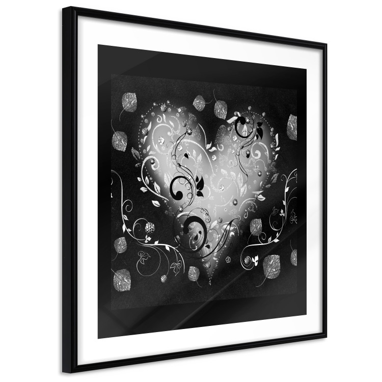 Wall Poster Gift Me Love - black and white heart adorned with floral ornaments 121886 additionalImage 11