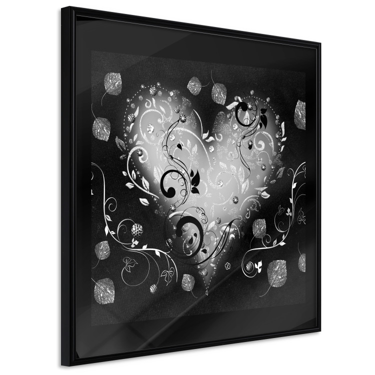 Wall Poster Gift Me Love - black and white heart adorned with floral ornaments 121886 additionalImage 10