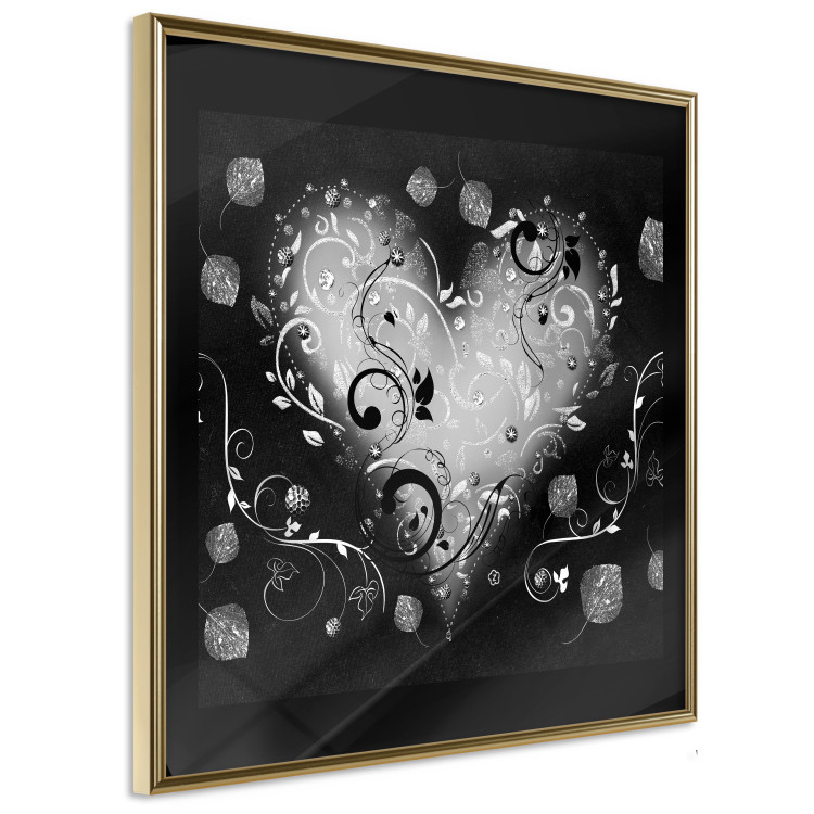 Wall Poster Gift Me Love - black and white heart adorned with floral ornaments 121886 additionalImage 12