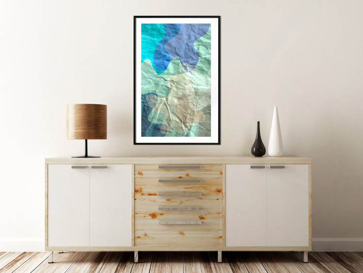 Poster Colors of the Lake - abstract spots on a crumpled paper texture 122286 additionalImage 4