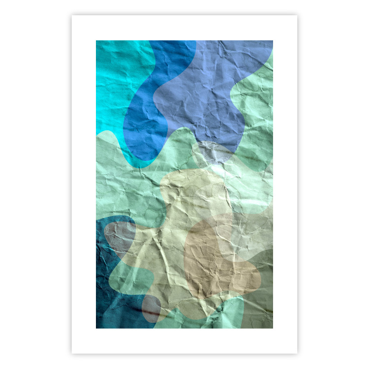 Poster Colors of the Lake - abstract spots on a crumpled paper texture 122286 additionalImage 19