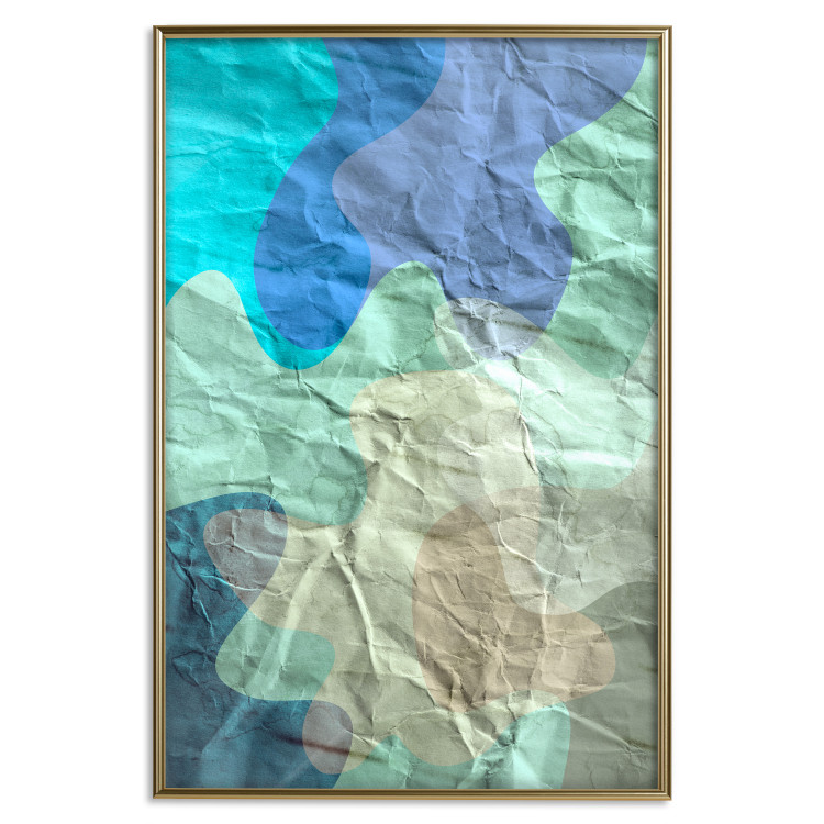 Poster Colors of the Lake - abstract spots on a crumpled paper texture 122286 additionalImage 16