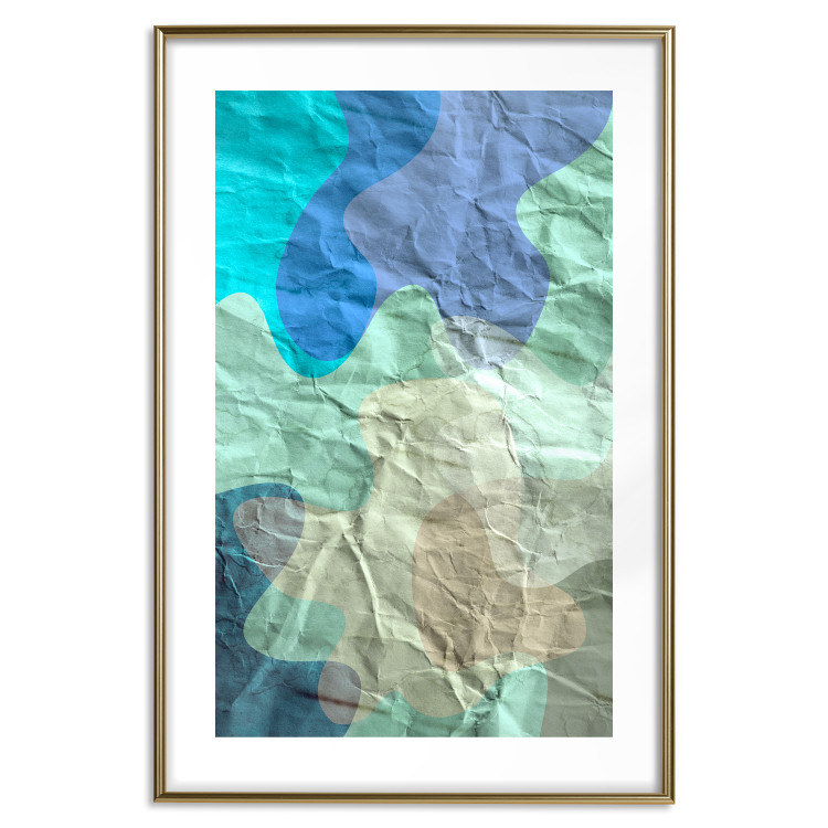 Poster Colors of the Lake - abstract spots on a crumpled paper texture 122286 additionalImage 14
