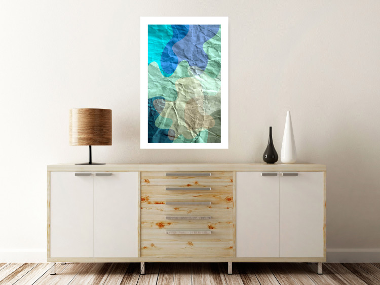 Poster Colors of the Lake - abstract spots on a crumpled paper texture 122286 additionalImage 2