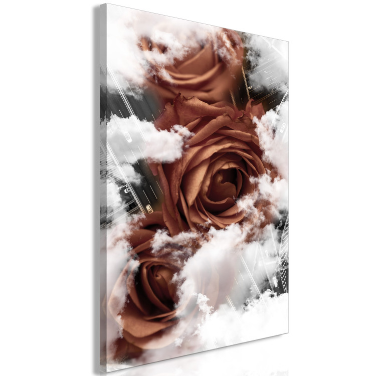 Canvas Print Roses in Cloud Embrace (1-part) - Flowers in White Sky Clouds 122786 additionalImage 2