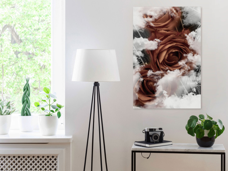 Canvas Print Roses in Cloud Embrace (1-part) - Flowers in White Sky Clouds 122786 additionalImage 3