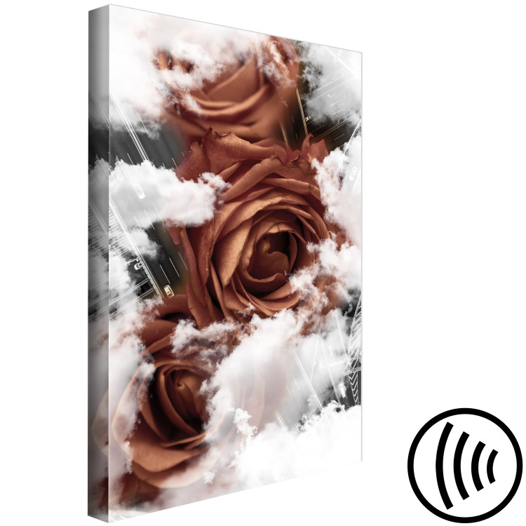 Canvas Print Roses in Cloud Embrace (1-part) - Flowers in White Sky Clouds 122786 additionalImage 6