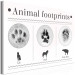 Canvas Print Winter footprints - infographic with animals and English inscriptions 122886 additionalThumb 2