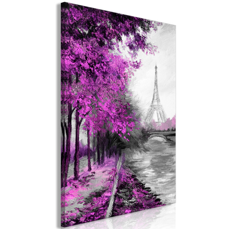 Canvas Art Print Paris Channel (1 Part) Vertical Pink 123086 additionalImage 2