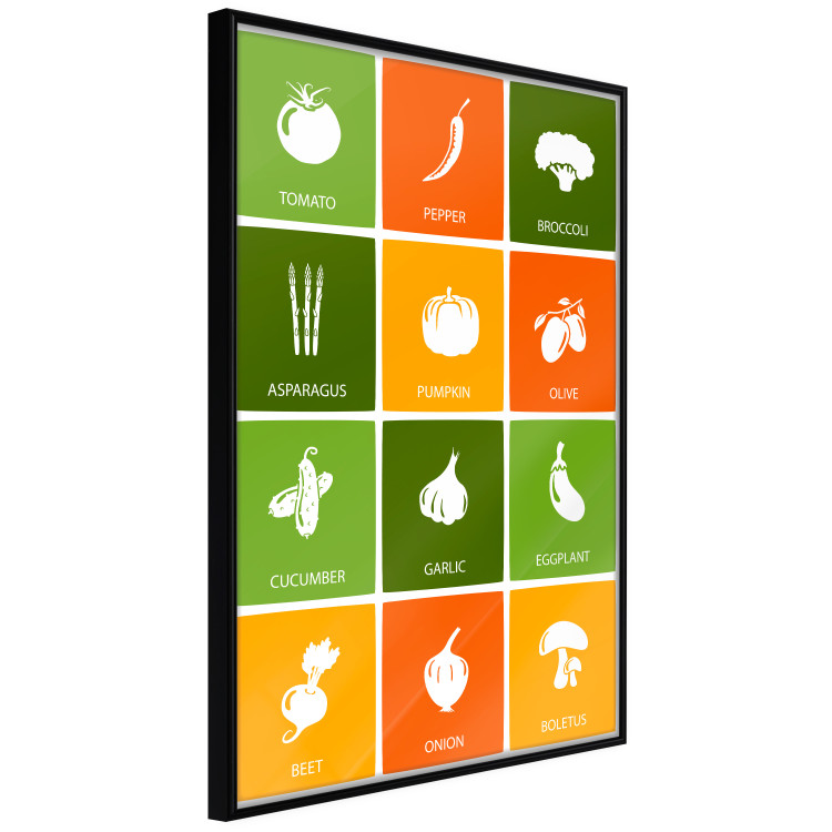 Poster Colorful Vegetables - board with colorful squares and vegetable graphics 123586 additionalImage 10