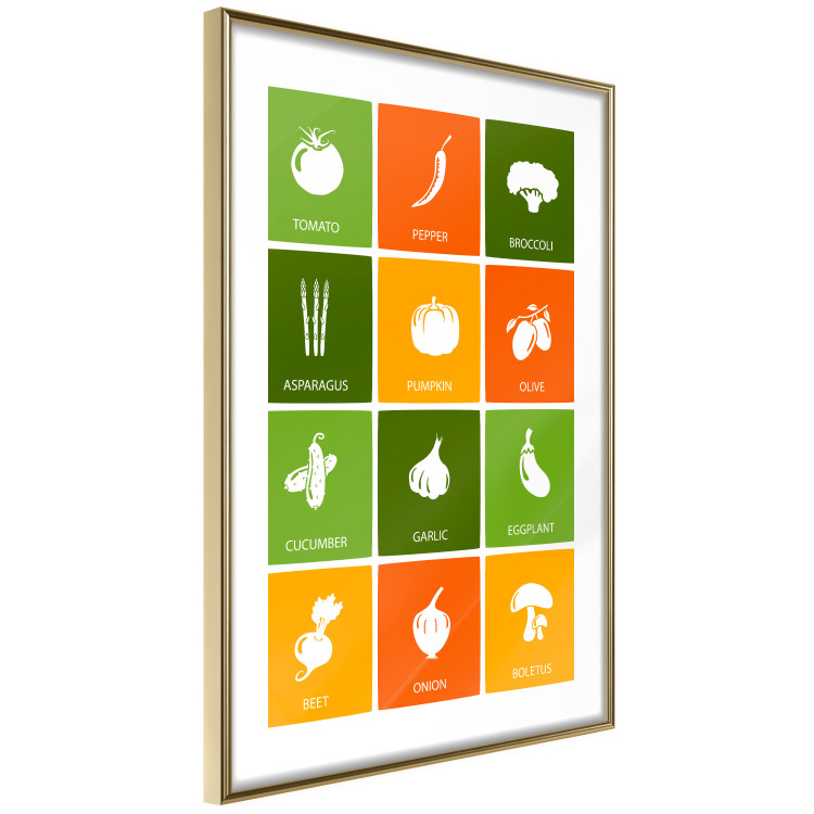 Poster Colorful Vegetables - board with colorful squares and vegetable graphics 123586 additionalImage 6