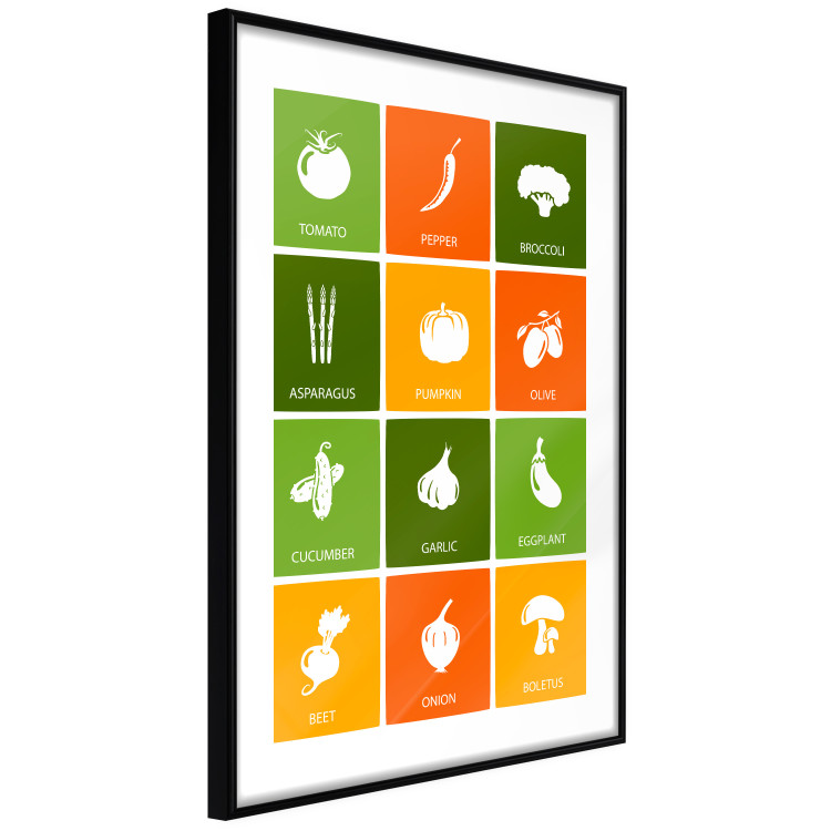 Poster Colorful Vegetables - board with colorful squares and vegetable graphics 123586 additionalImage 11