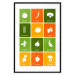 Poster Colorful Vegetables - board with colorful squares and vegetable graphics 123586 additionalThumb 15