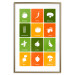 Poster Colorful Vegetables - board with colorful squares and vegetable graphics 123586 additionalThumb 14