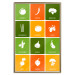 Poster Colorful Vegetables - board with colorful squares and vegetable graphics 123586 additionalThumb 16