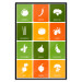 Poster Colorful Vegetables - board with colorful squares and vegetable graphics 123586 additionalThumb 18