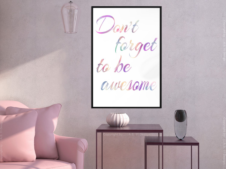 Poster Don't forget to be awesome - colorful English inscriptions on white background 123986 additionalImage 5