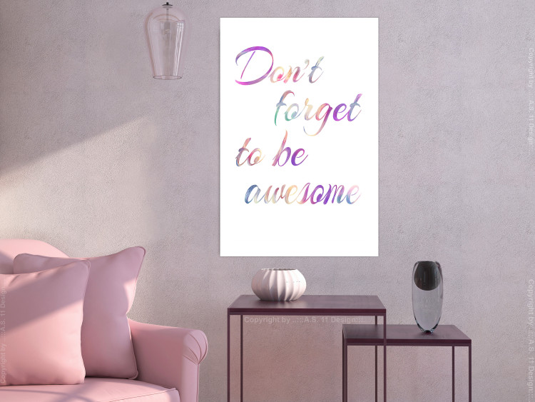 Poster Don't forget to be awesome - colorful English inscriptions on white background 123986 additionalImage 2