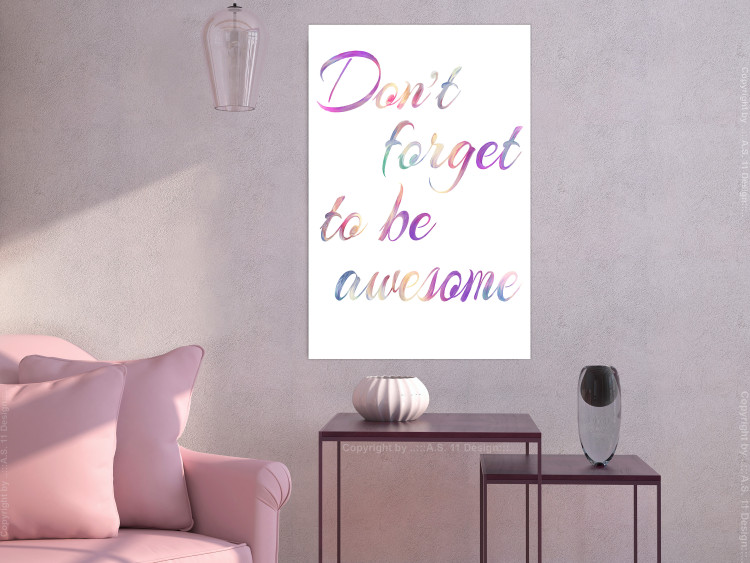 Poster Don't forget to be awesome - colorful English inscriptions on white background 123986 additionalImage 23