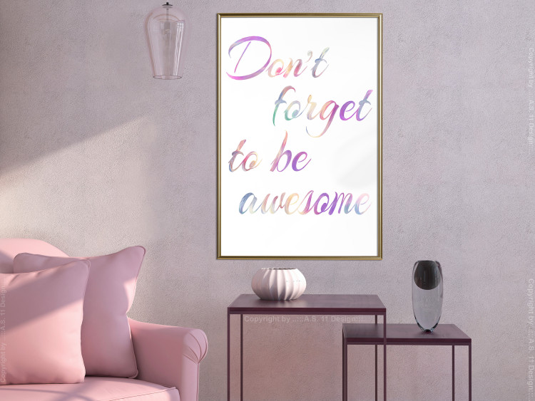 Poster Don't forget to be awesome - colorful English inscriptions on white background 123986 additionalImage 7
