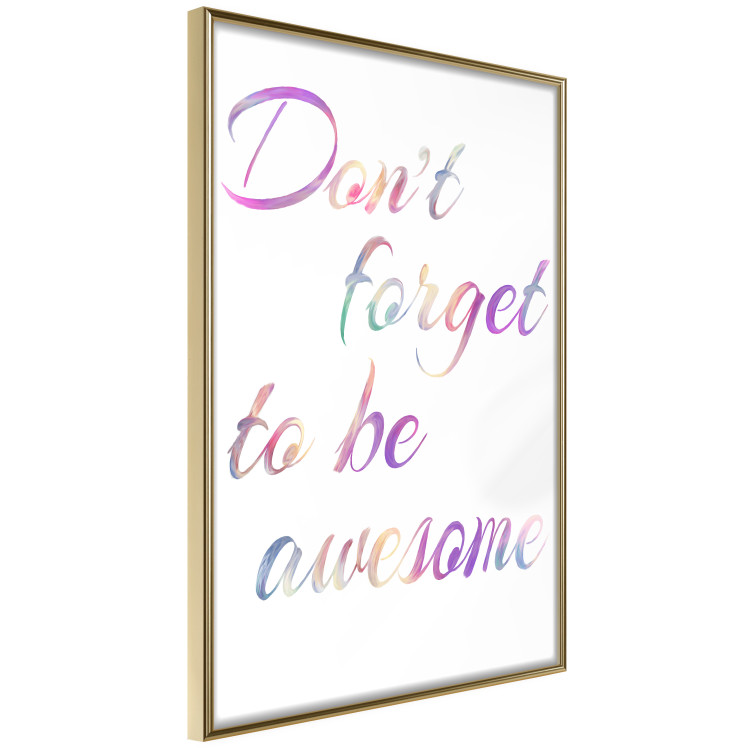 Poster Don't forget to be awesome - colorful English inscriptions on white background 123986 additionalImage 14
