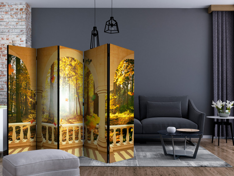Room Divider Screen Dream of the Autumn Forest II (5-piece) - warm landscape amidst nature 124186 additionalImage 4