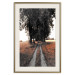 Wall Poster Road to the Forest - landscape of road and trees against orange meadow 124386 additionalThumb 19